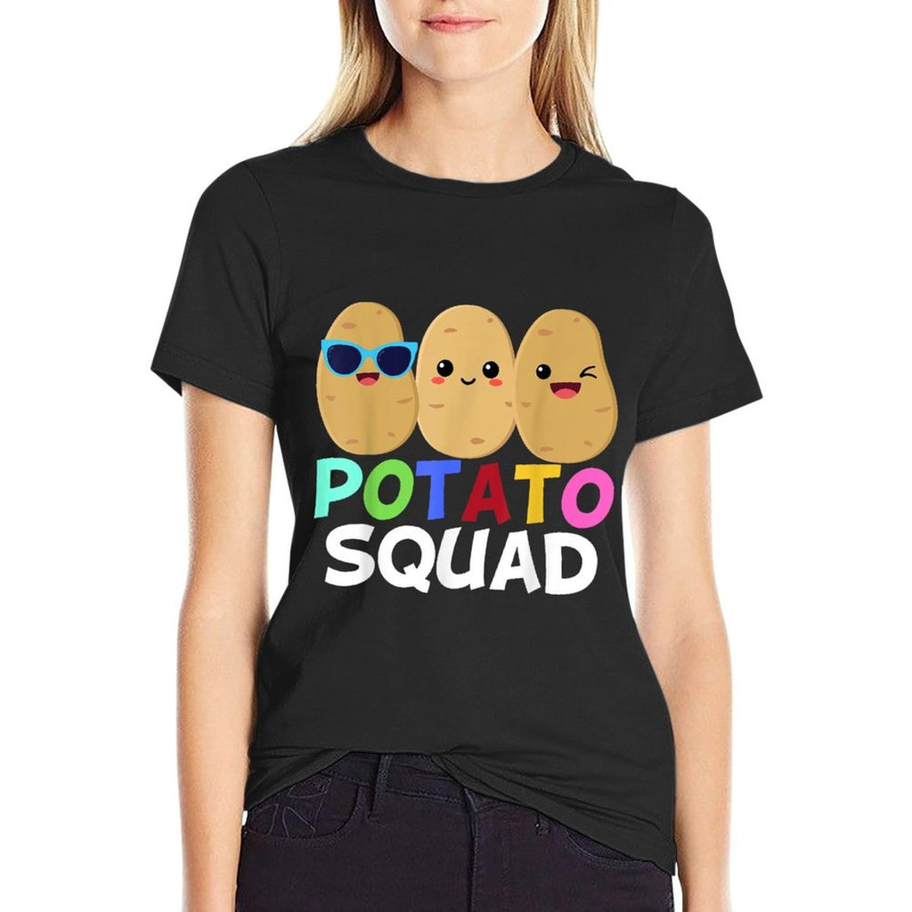Funny Potato Squad Vegetable Chip Eater French Fries Graphic  Lightweight T-Shirt