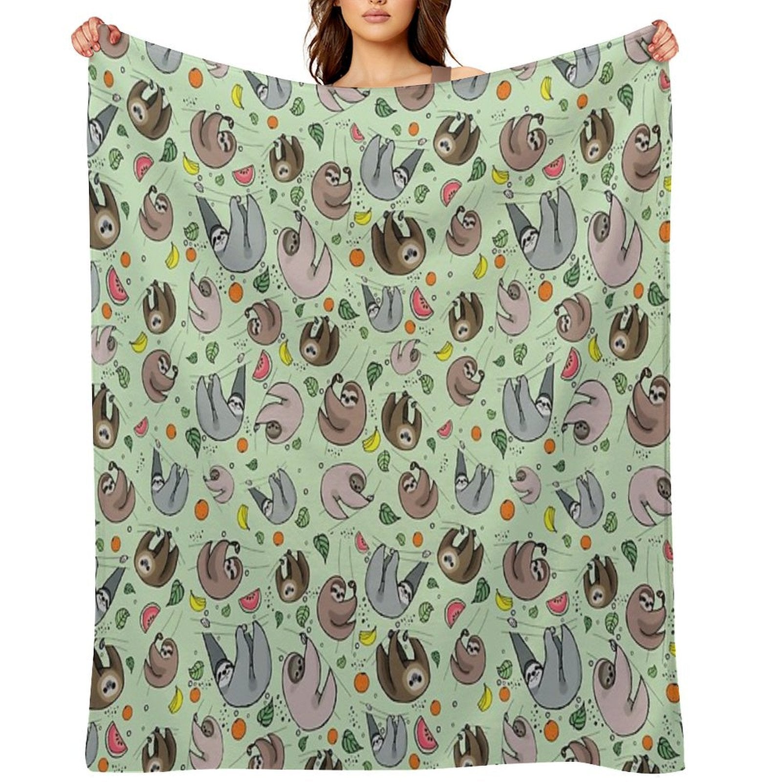 Sloths Easy Care Throw Blanket