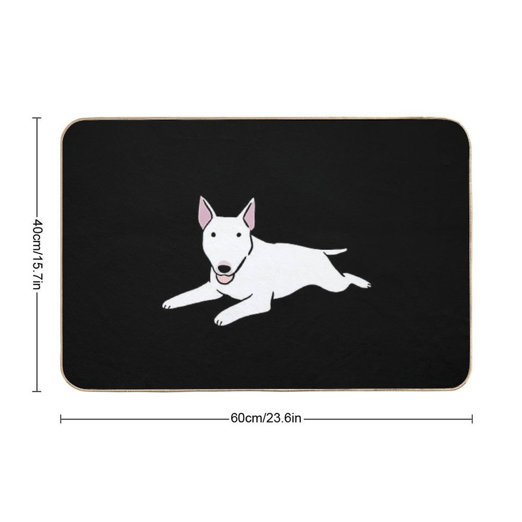 Bull Terrier Dog Cute Illustration  Pet-Safe Bath Mat
