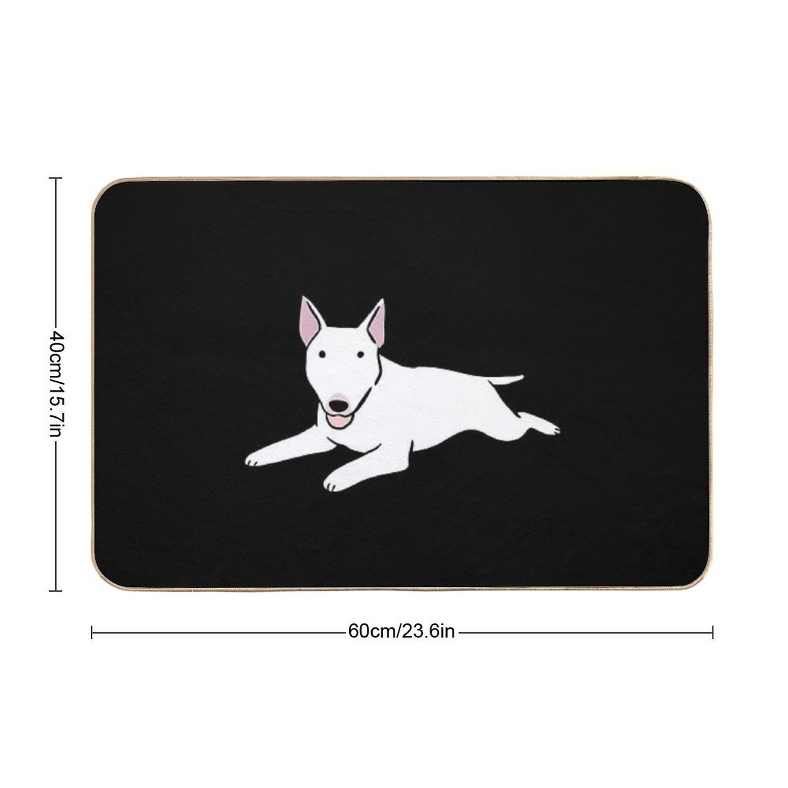 Bull Terrier Dog Cute Illustration  Pet-Safe Bath Mat