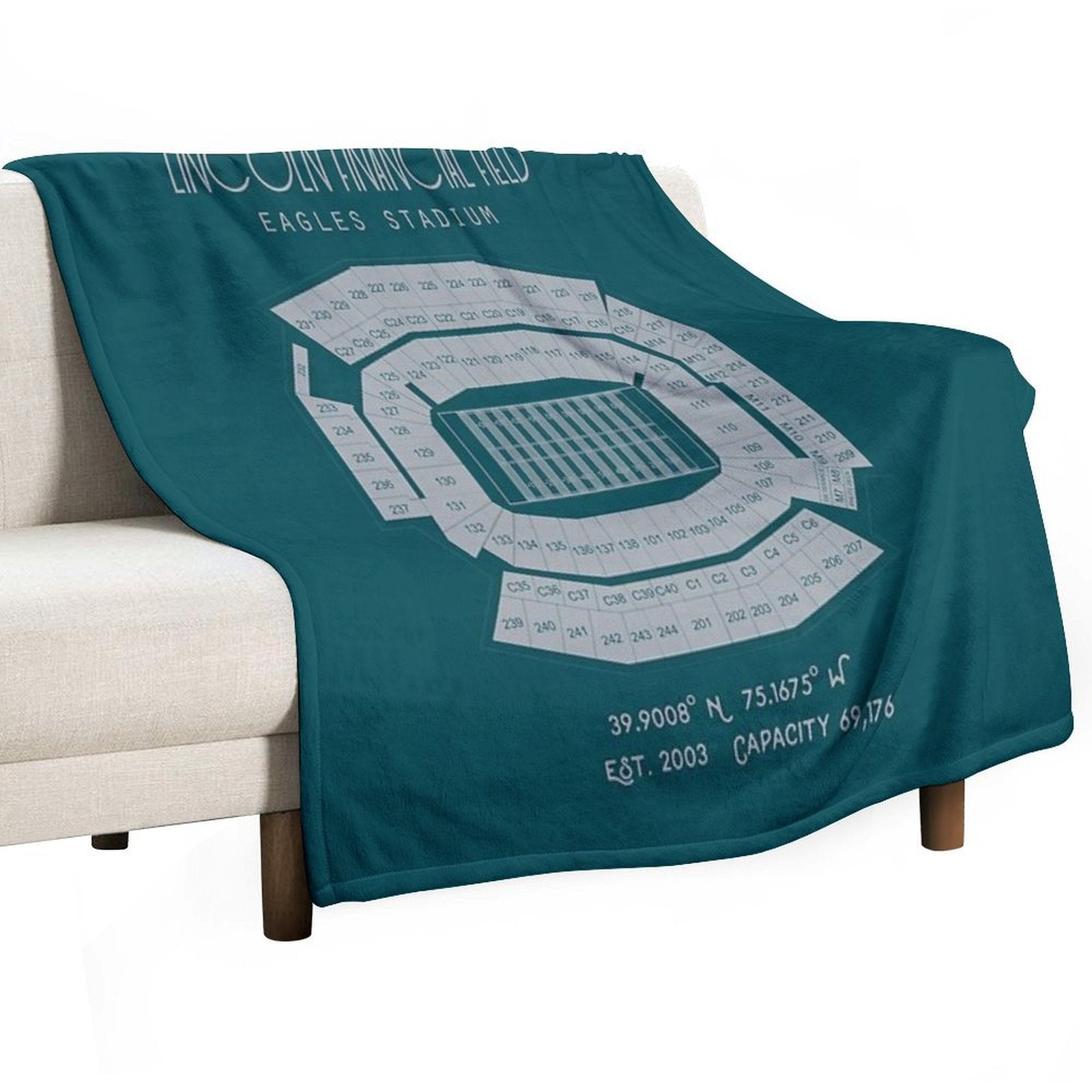 Philadelphia Eagles Lincoln Financial Field Stadium Poster Print Shrink-resistant Throw Blanket