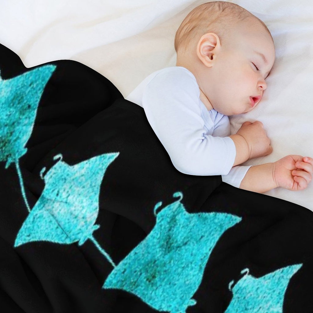 Blue Stingrays Wrinkle-free Throw Blanket