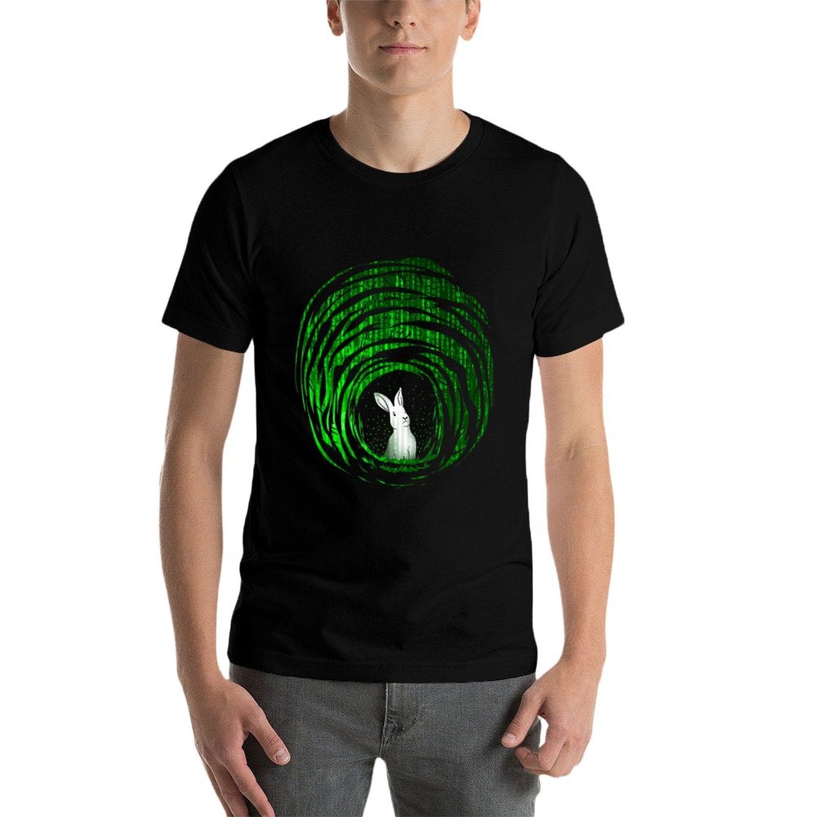 Conspiracy Theories Green Vortex Hole With Rabbit  Slim-fit Cut T-Shirt