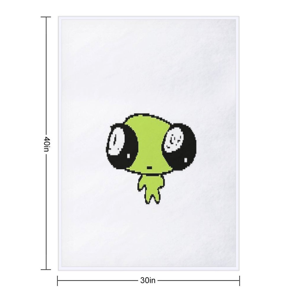 Cute Pixel Art Alien Premium Throw Blanket