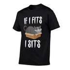 If I Fits I Sits Cat Meme Funny Cat In A Box T-shirt Men Women Girls Kids  Durable T-Shirt