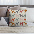 Vintage Miniature Schnauzer Dog Pattern Soft Warmth Comfort Throw Pillow