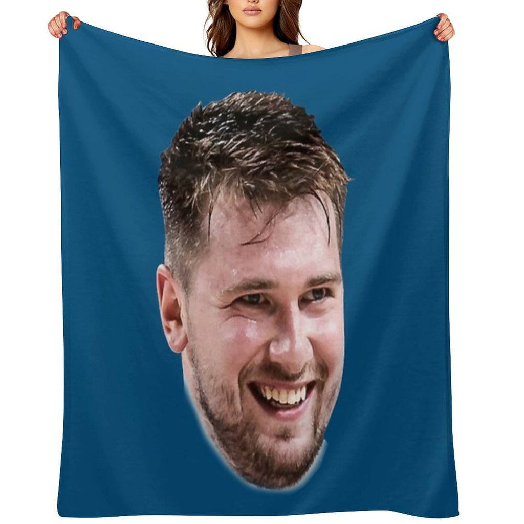 Luka Doncic Basketball Funny Face Shrink-resistant Throw Blanket