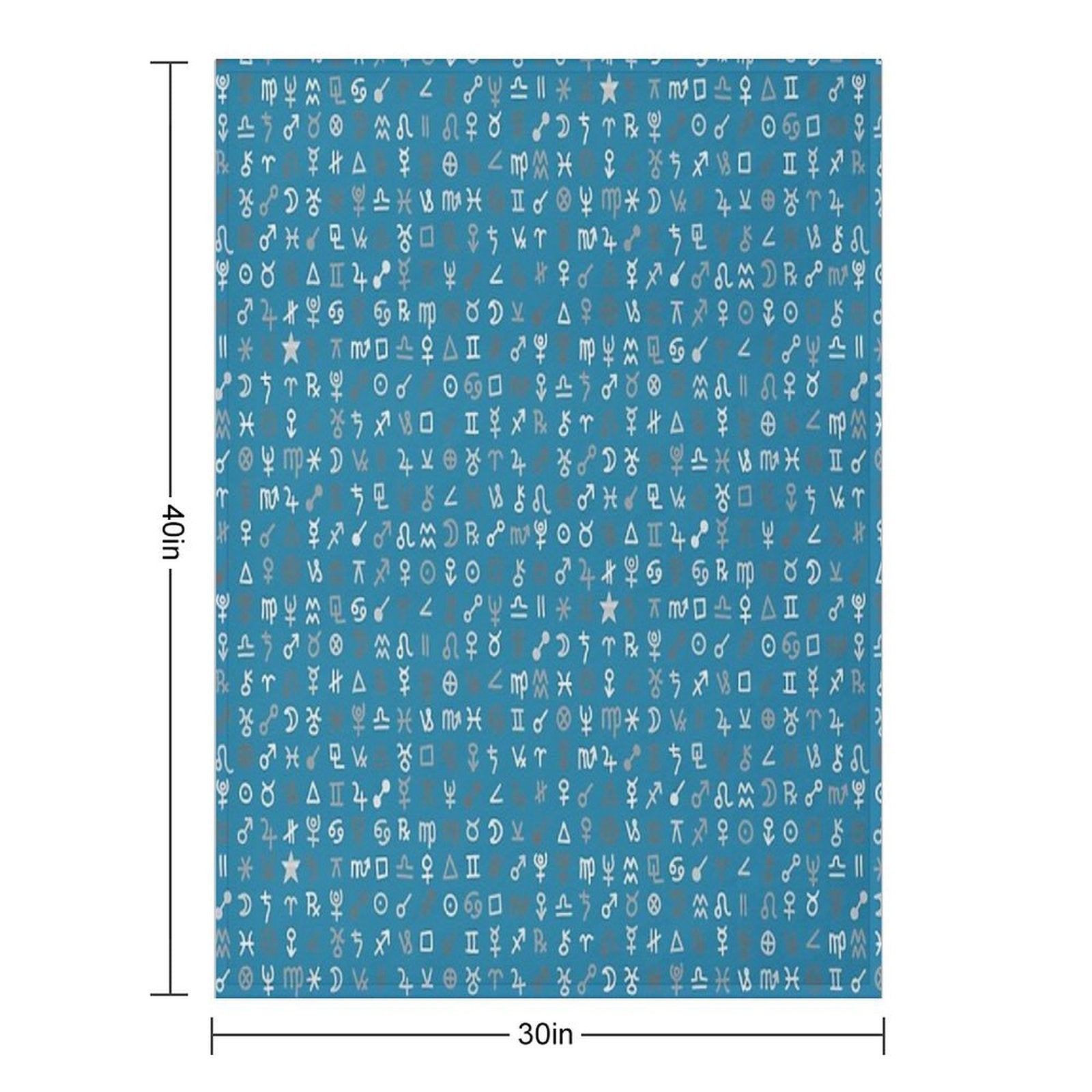 Astrology Symbols And Signs Blue Pattern Quick-dry Throw Blanket