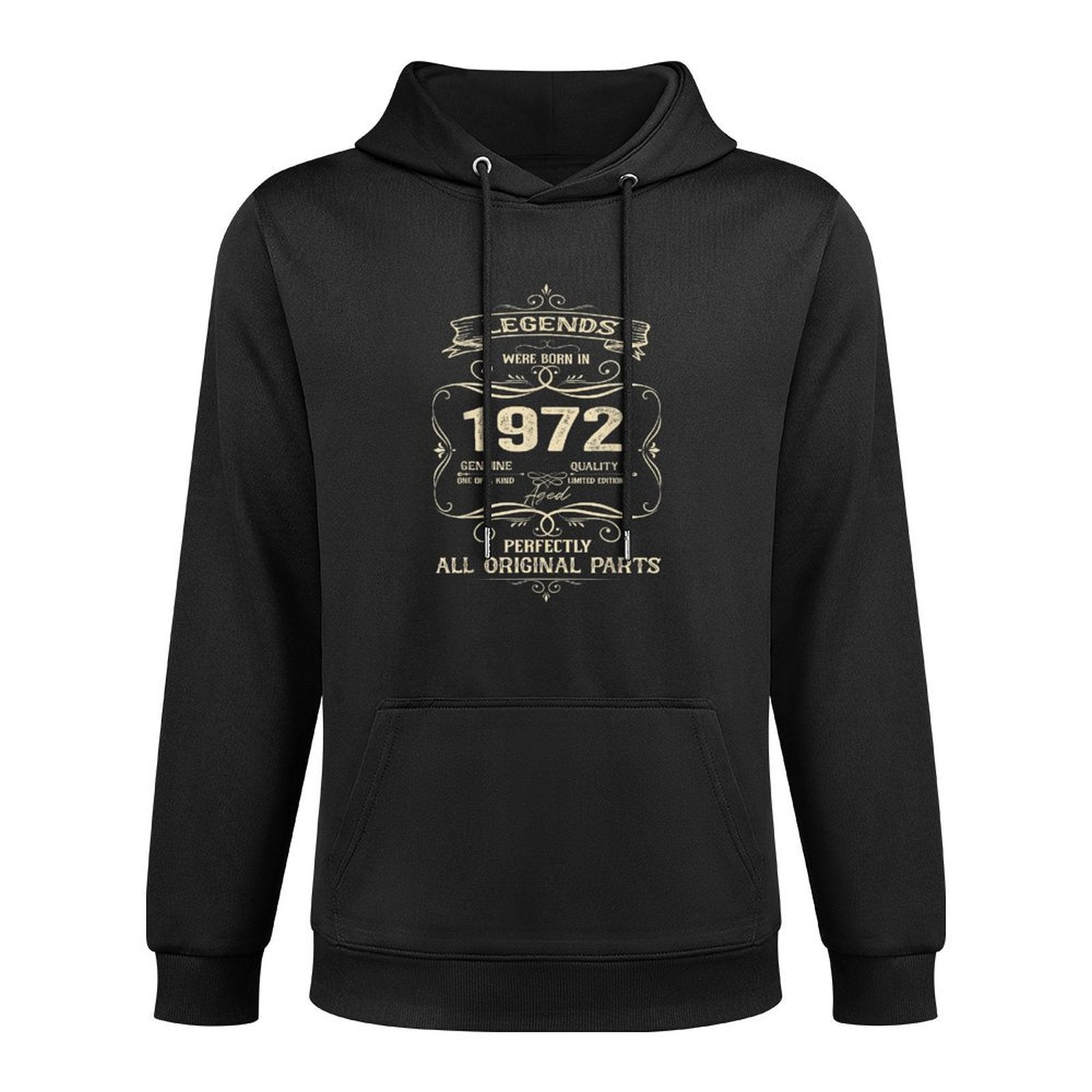Vintage Born In 1972 50 Years Old 50th Birthday Medium-Weight Fabric Hoodie