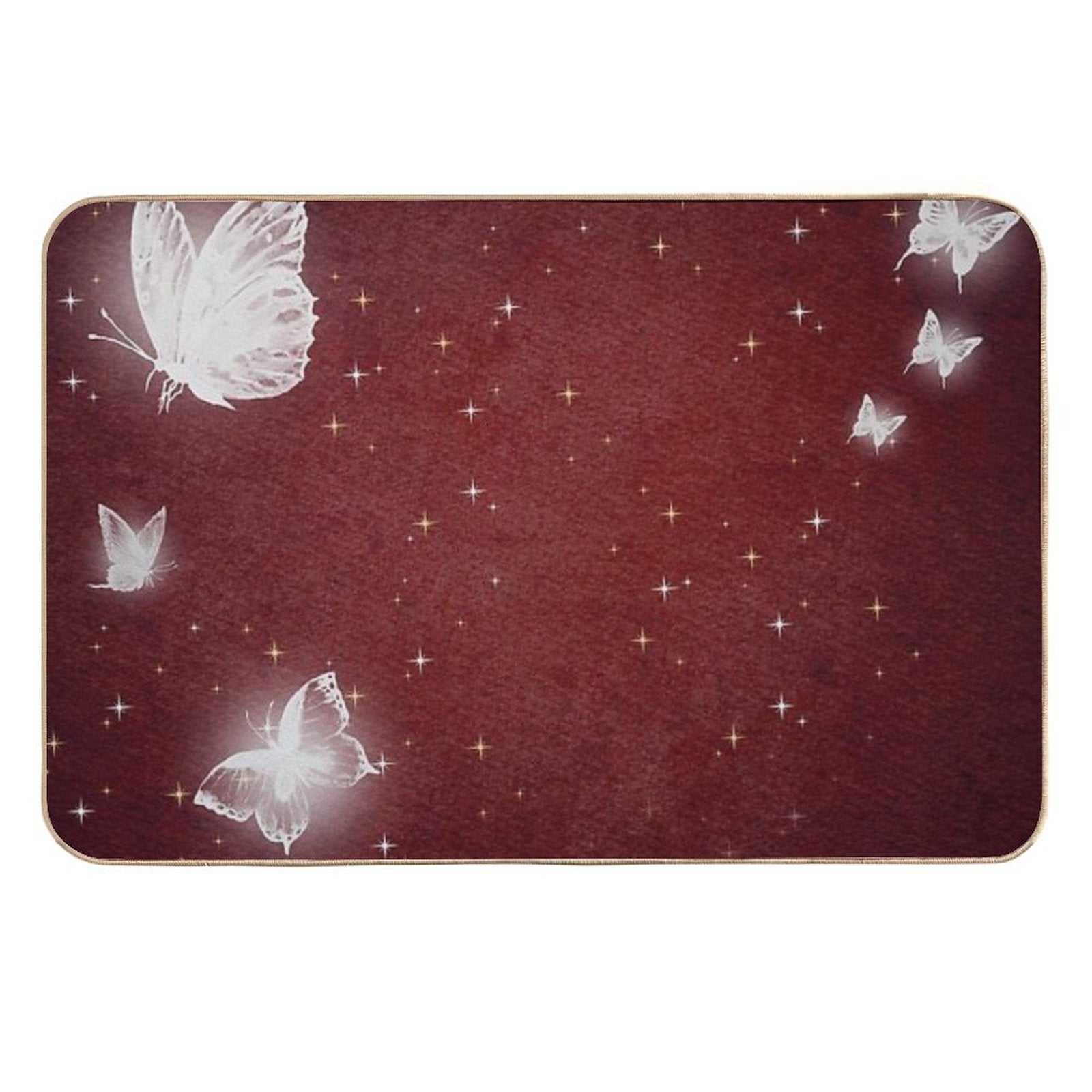 Glowing Butterflies  Fade-Resistant Bath Mat