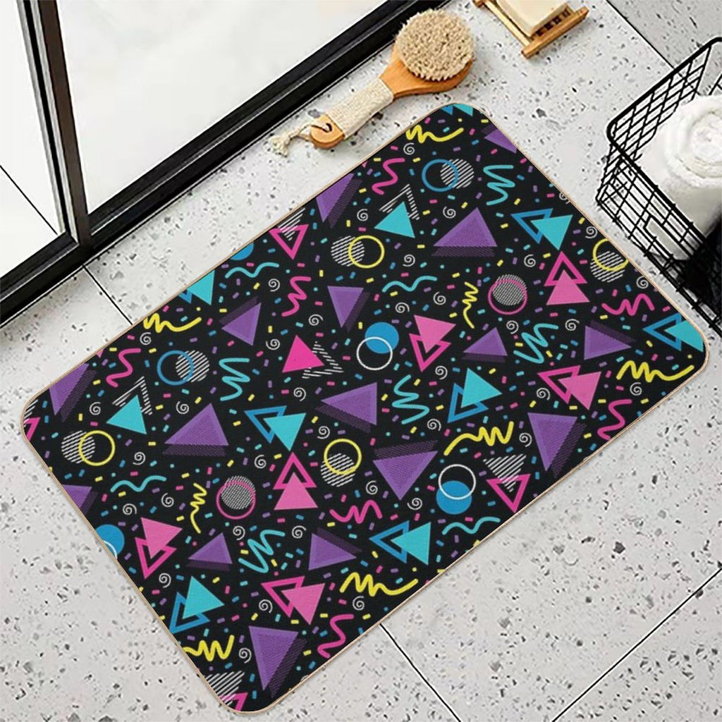 Neon Retro 90S Sprinkle Pattern Durable Bath Mat