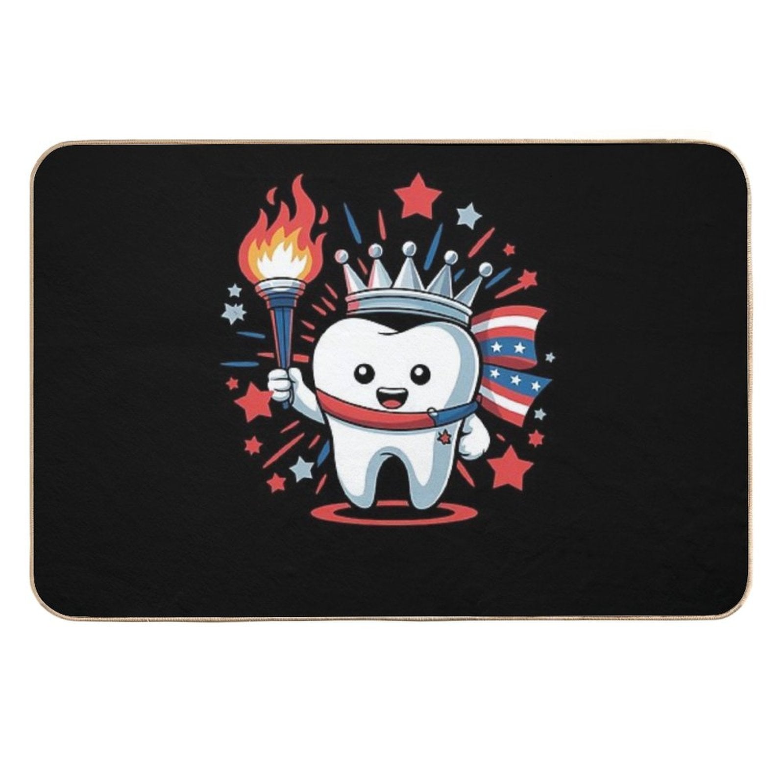 4th Of July Dentist Tooth Dental Patriotic Women Men Kids  Multi-Purpose Bath Mat