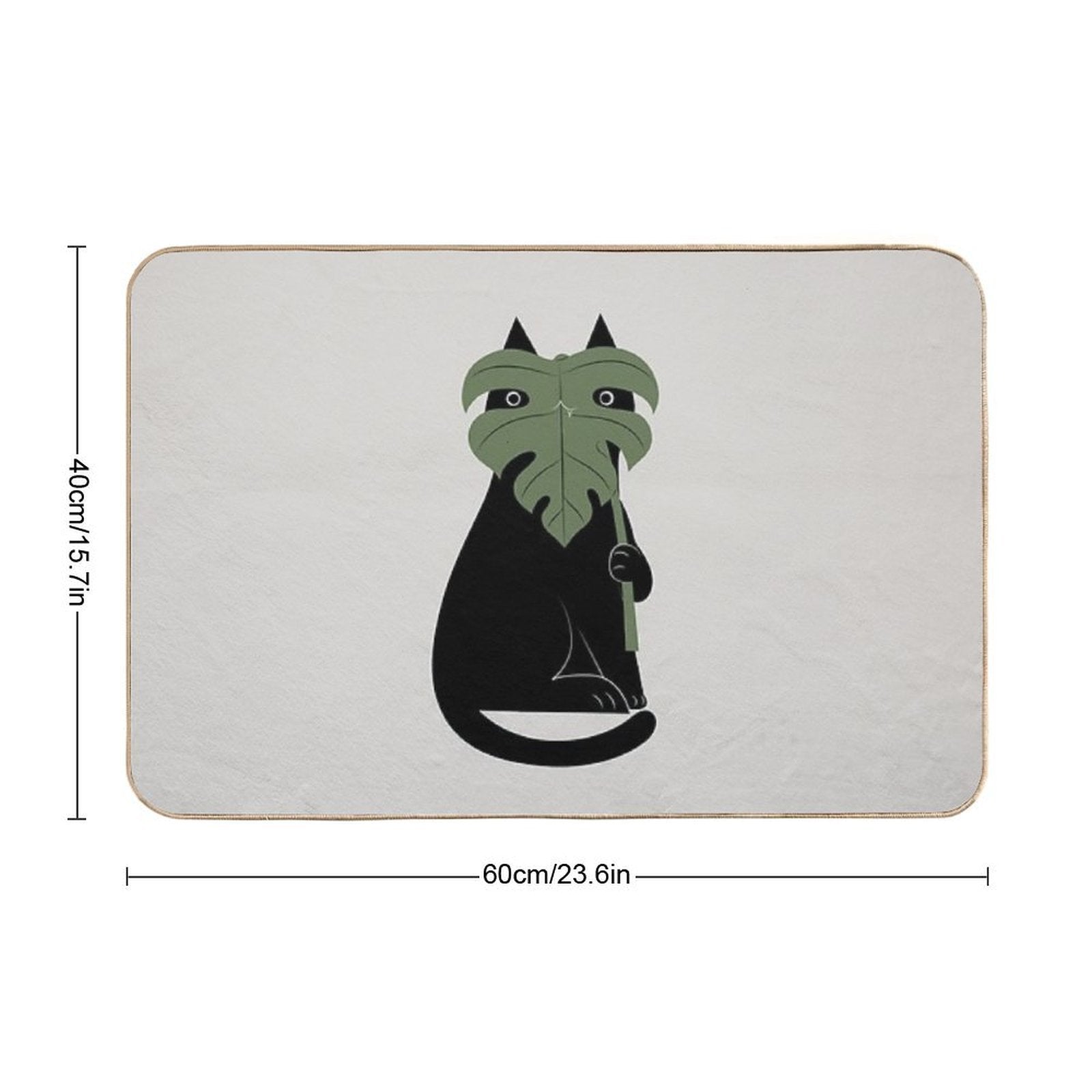 Cat And Plant 14 Monster-a  Slip-Resistant Bath Mat