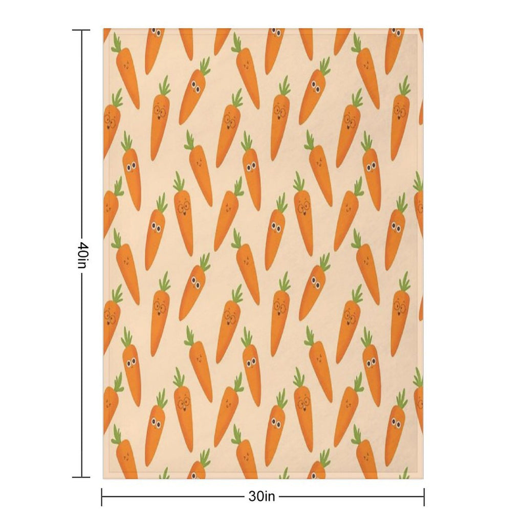 Happy Carrots Travel-friendly Throw Blanket