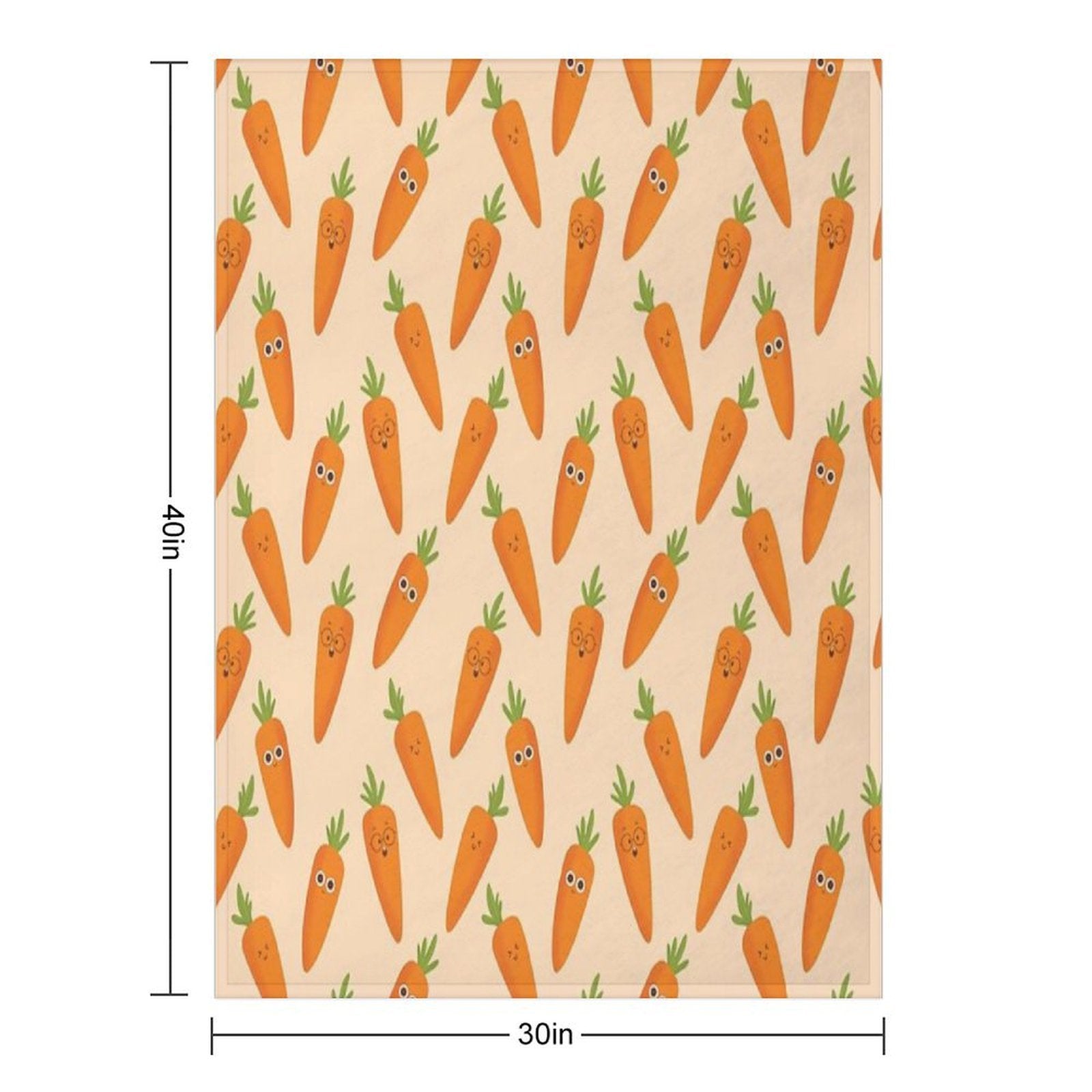 Happy Carrots Travel-friendly Throw Blanket