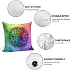 Digimon Mandala Paint Soft Decorative Cover Throw Pillow