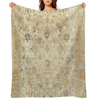 Antique Persian Tabriz  Rug Print Velvety-soft Throw Blanket