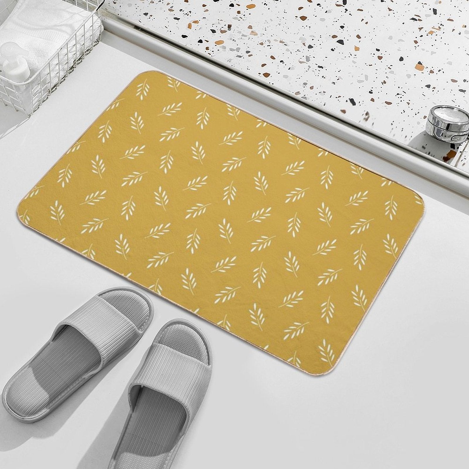 Simple Leaf (marigold)  Fade-Resistant Bath Mat