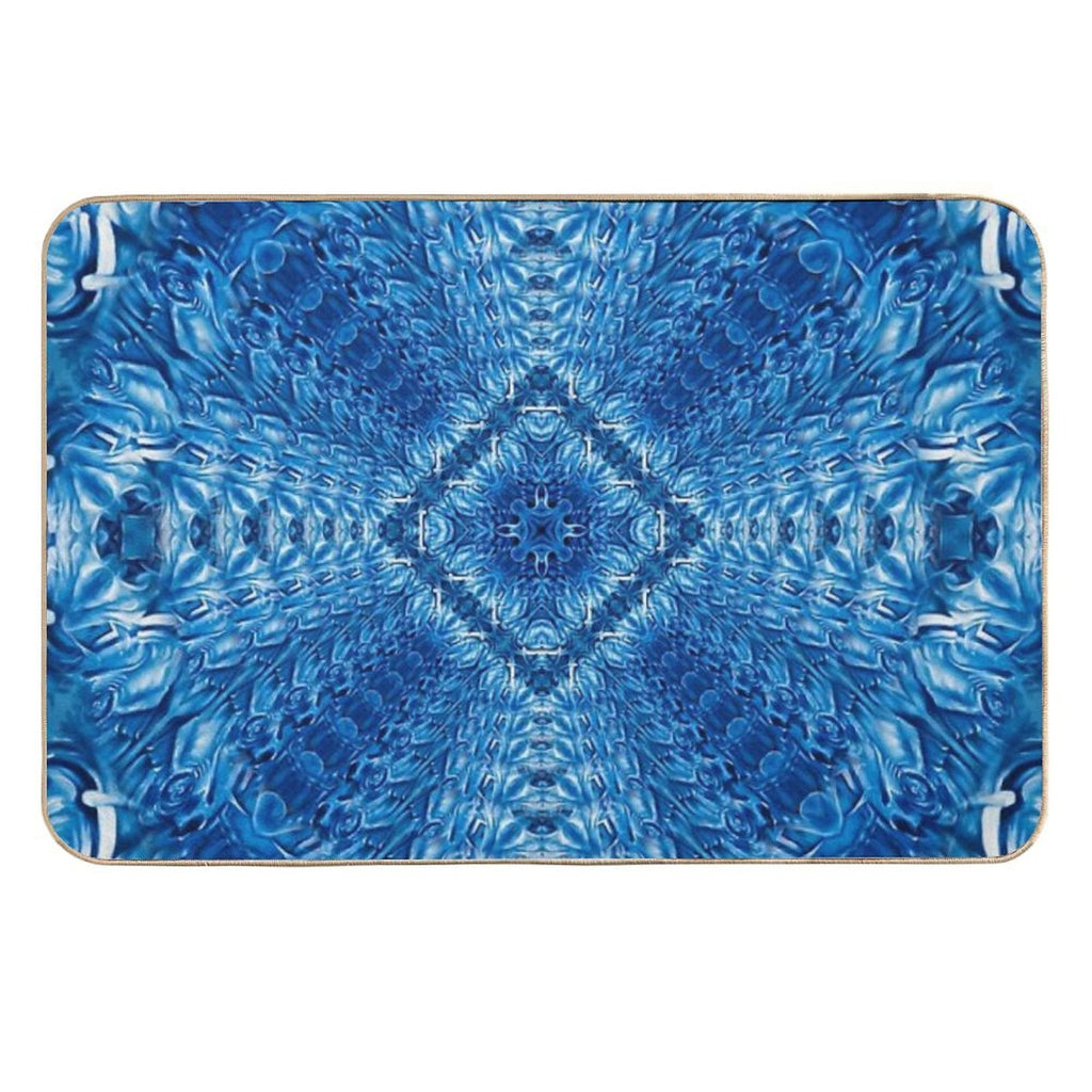 Velvet Splash Bloom Blue Ocean Waves Pattern 1  Dirt-Trapping Bath Mat