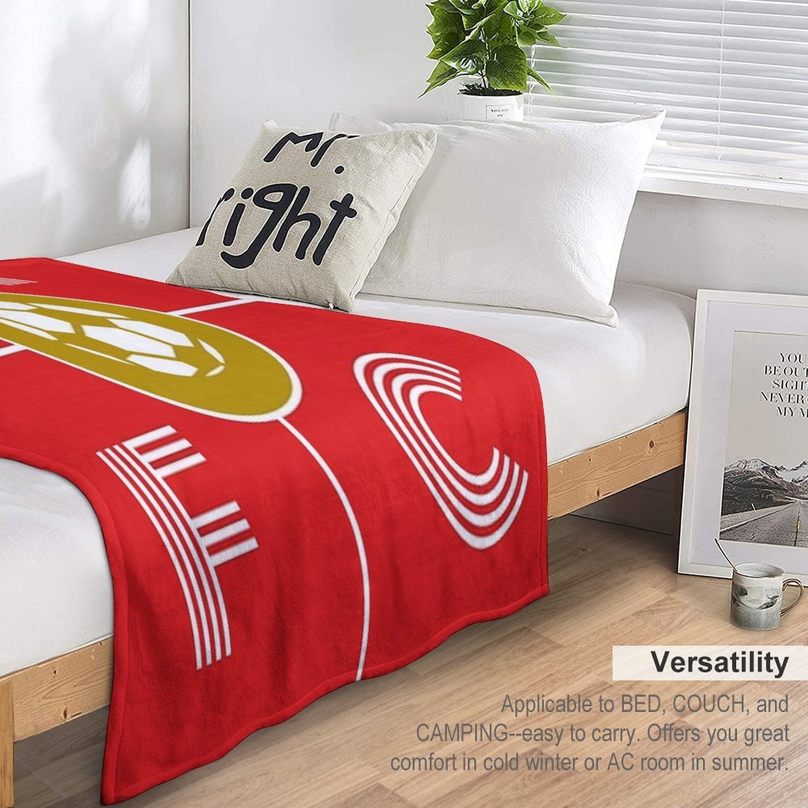 Swindon Town STFC Minimalist Artwork Travel-friendly Throw Blanket