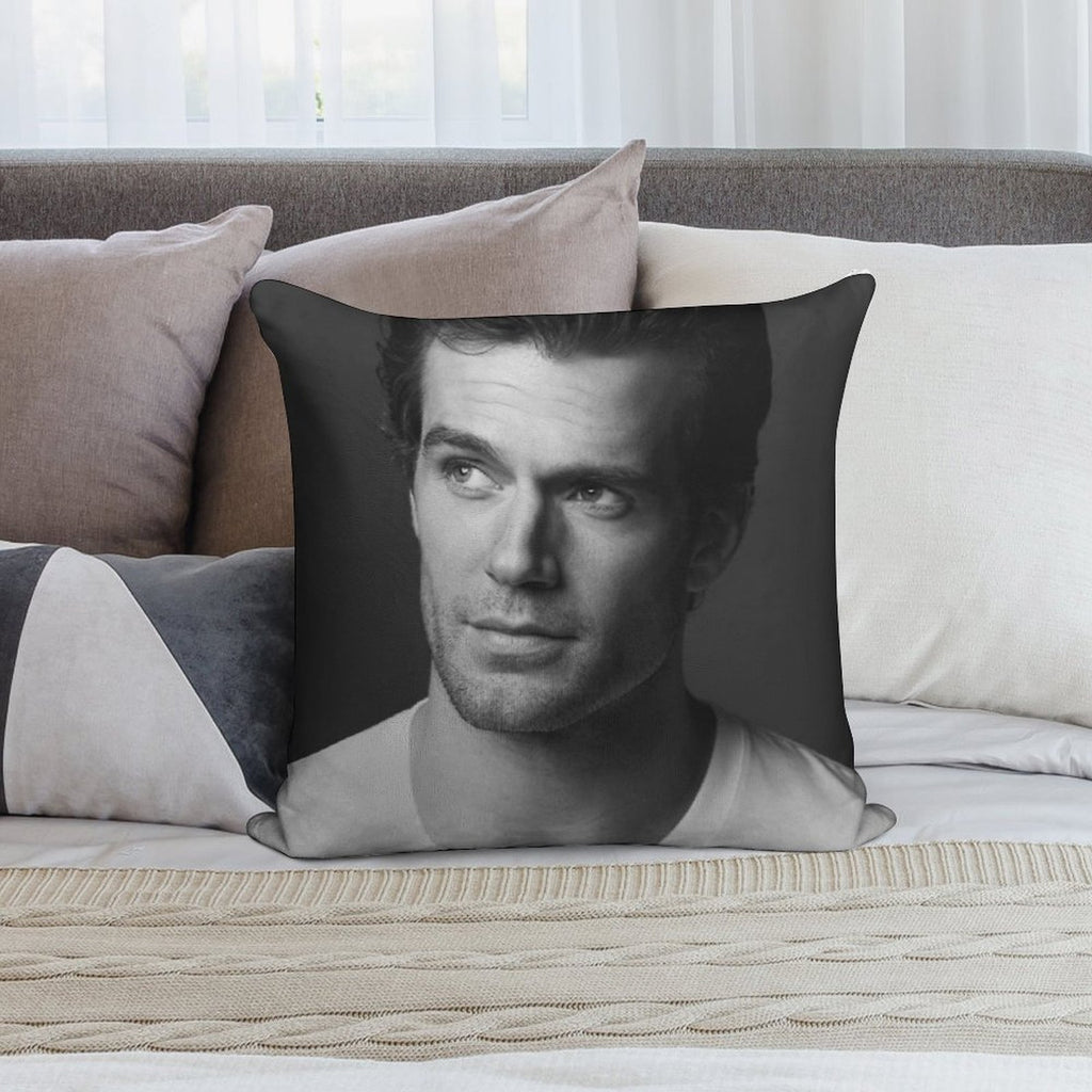 Henry Cavill Soft Hidden Zipper Throw Pillow