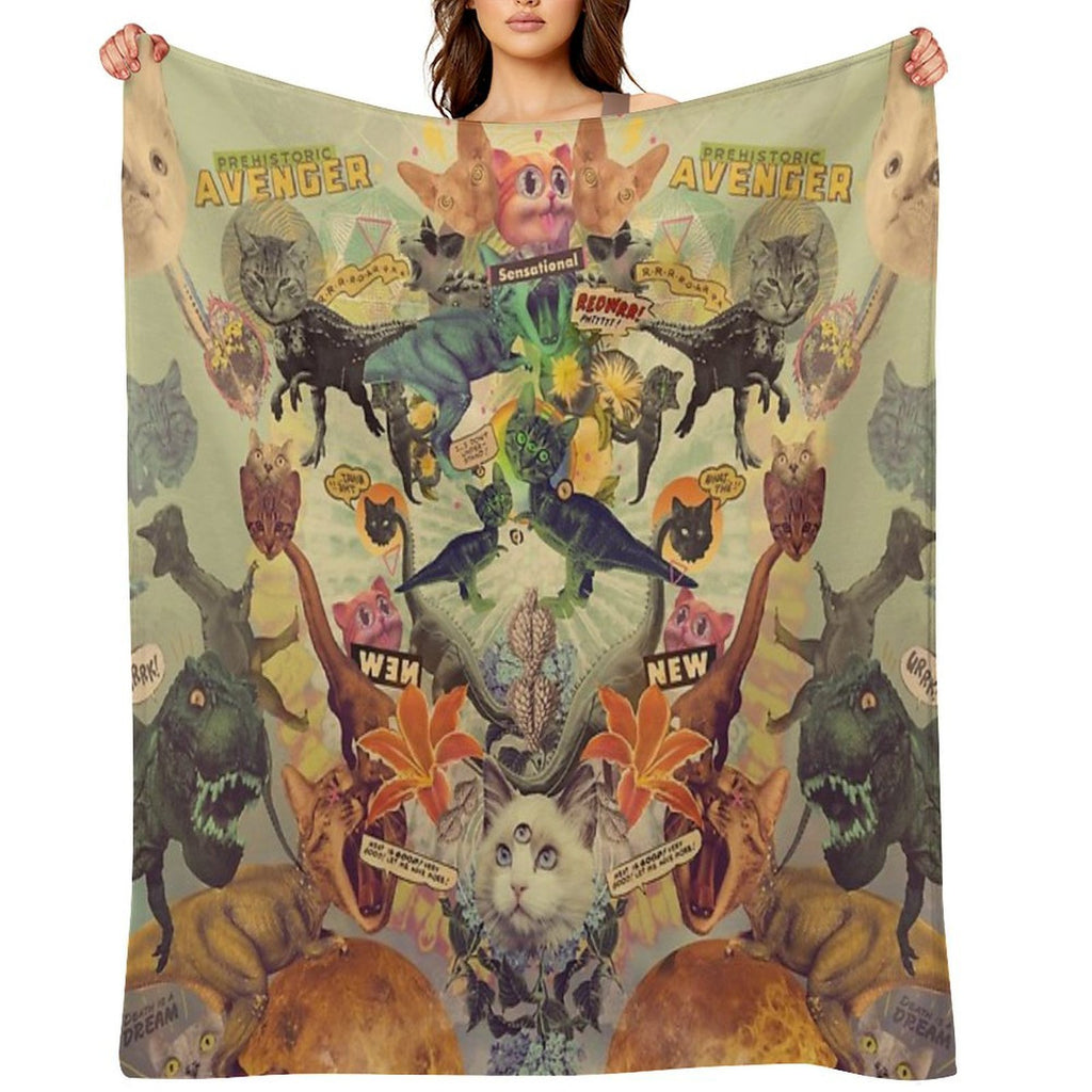 Meowosaurus Lightweight Throw Blanket
