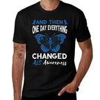 ALS Awareness One Day Everything Changed Blue Ribbon  Eco-friendly Material T-Shirt