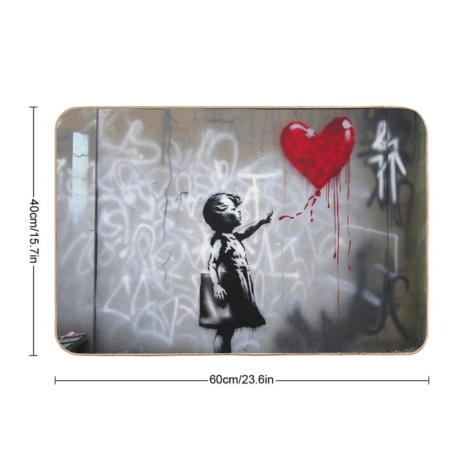 Bansky Street Love Girl  Eco-Friendly Bath Mat