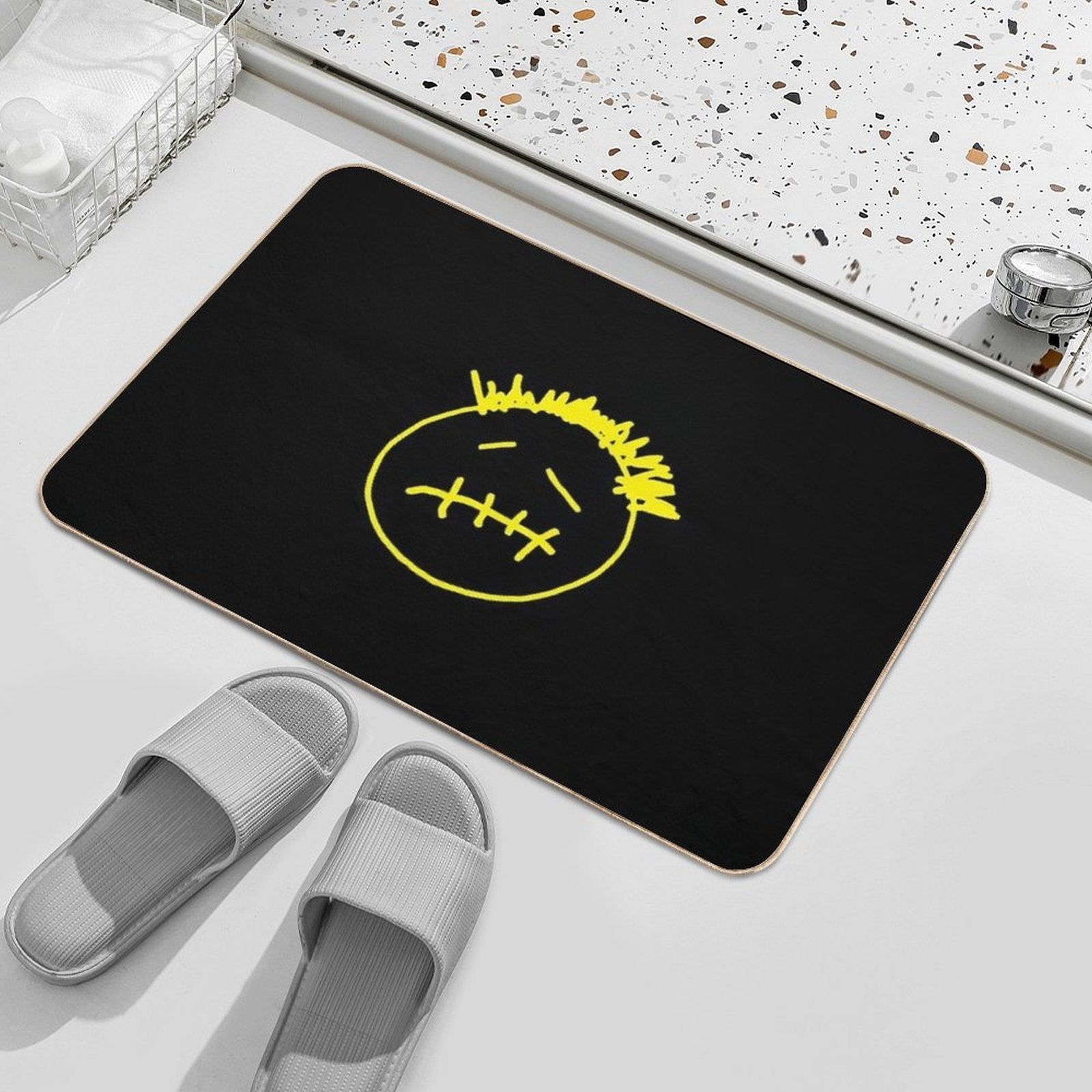 TRAVIS SCOTT FACE YELLOW HALLOWEEN THUG  Long-Lasting Bath Mat