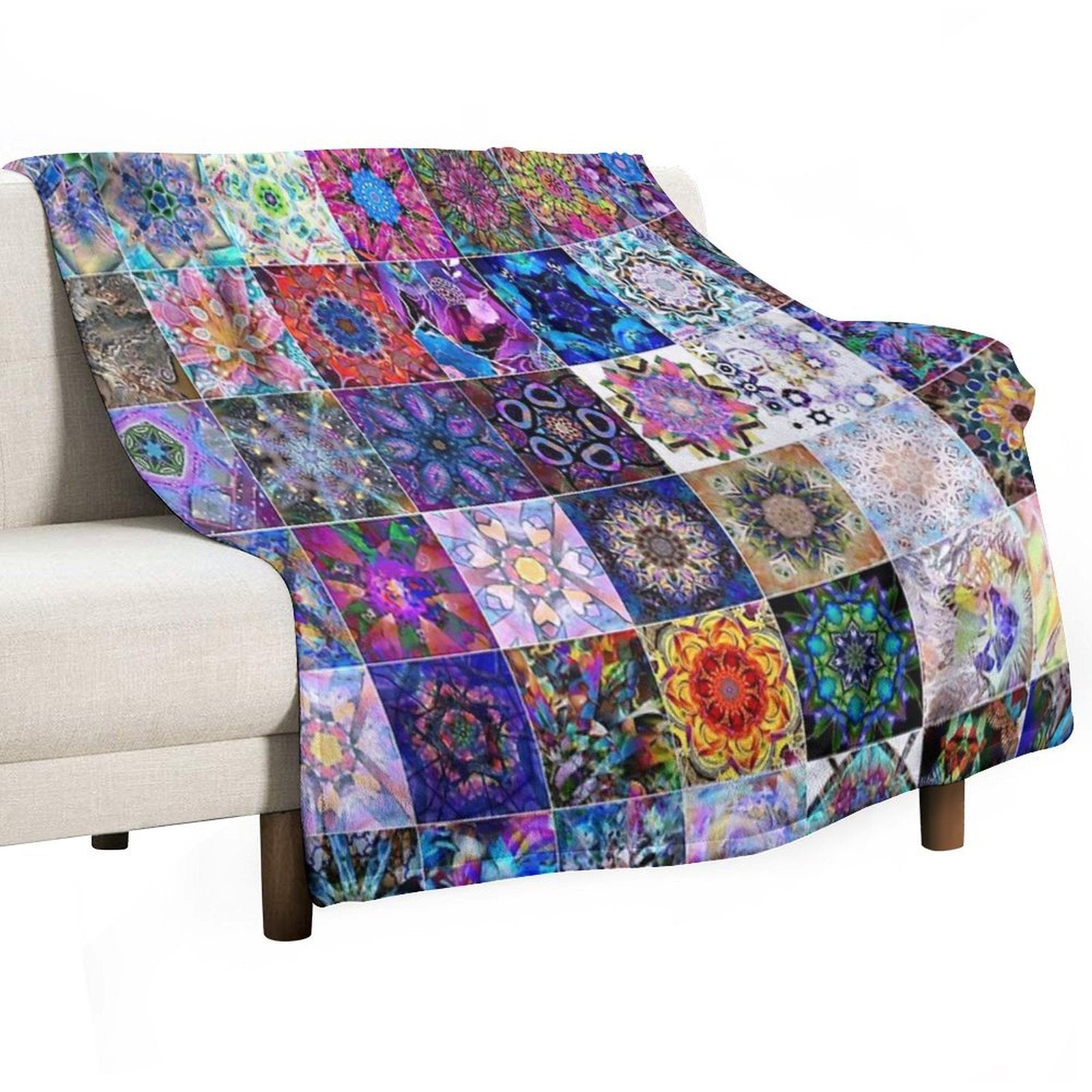 Kaleidoscope Patchwork Travel-friendly Throw Blanket