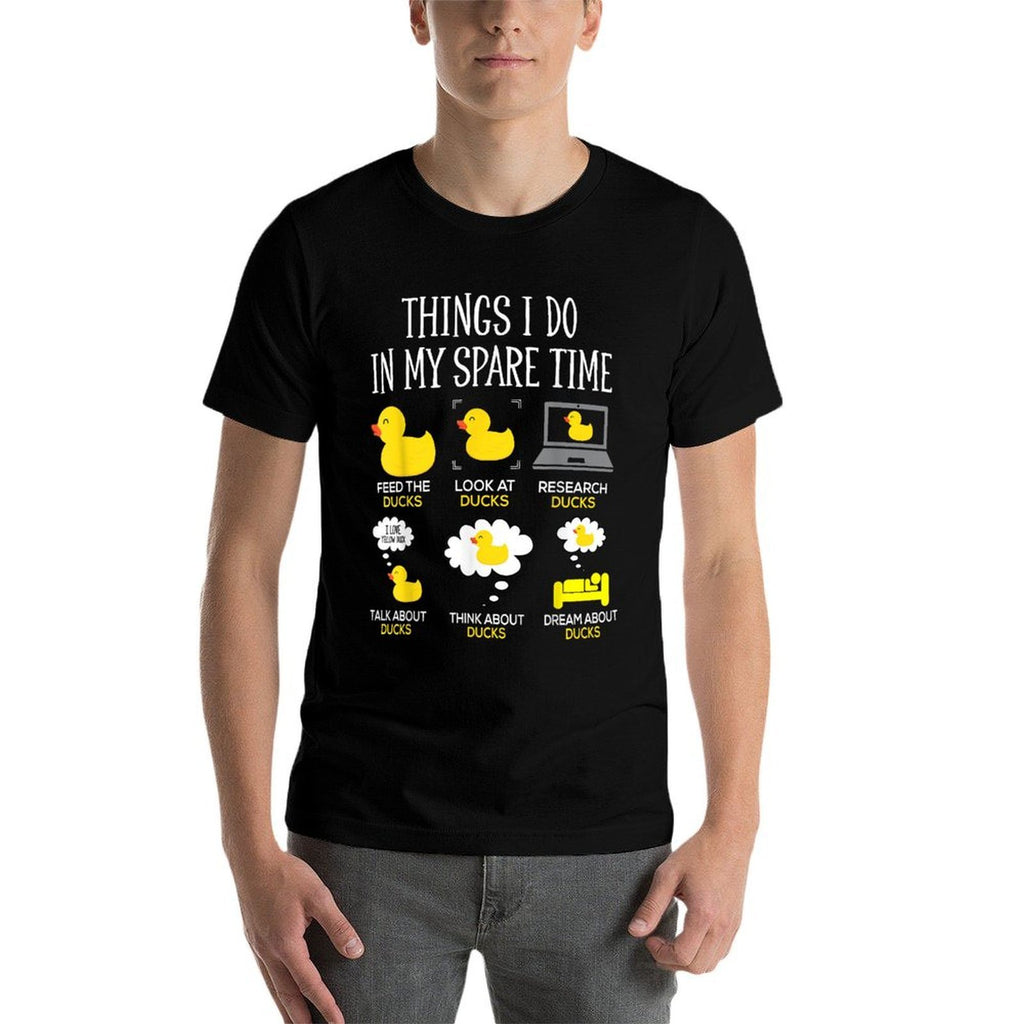 Things I Do In My Spare Time Ducks Love Cute Duck Mom Dad  Polyester Blend T-Shirt