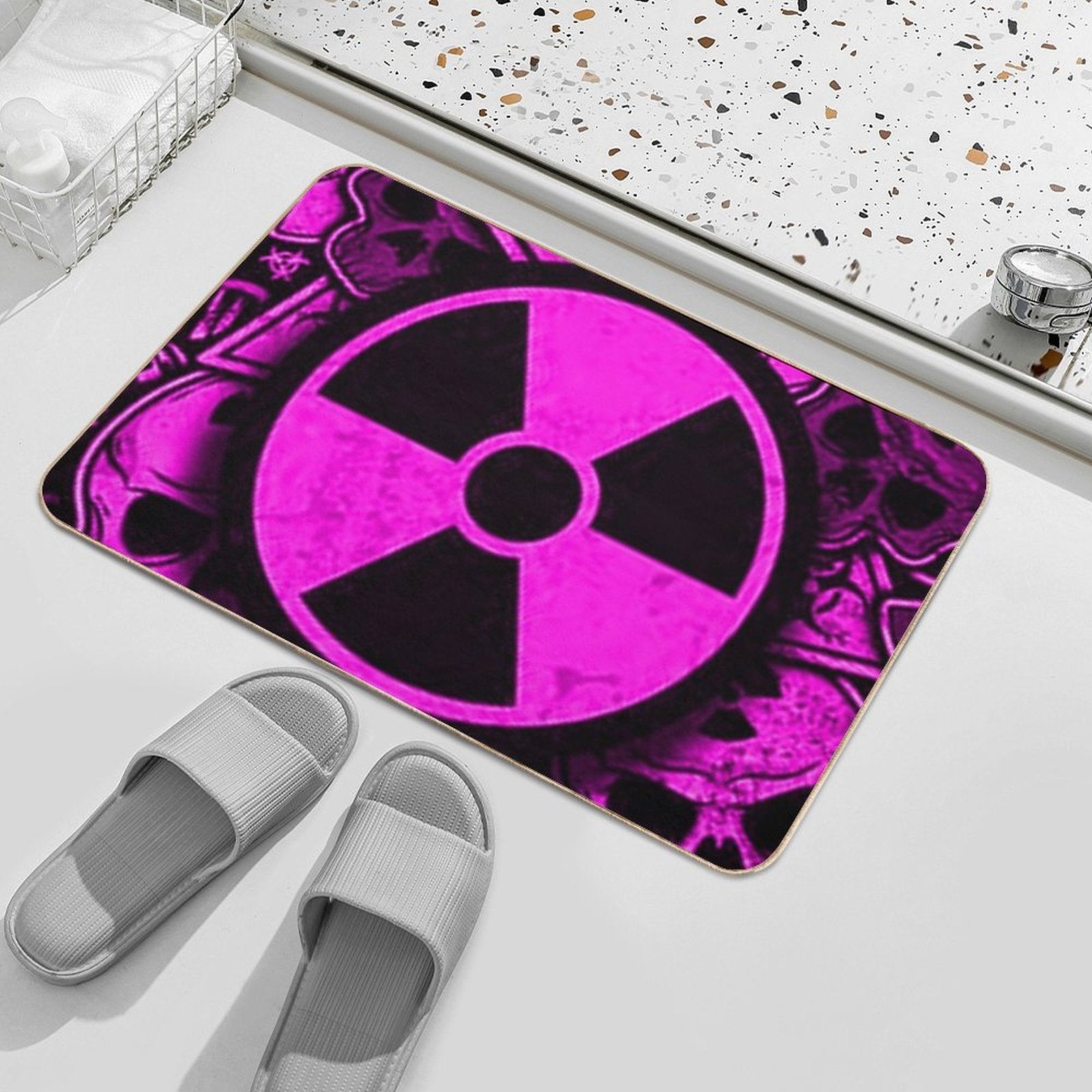 Vintage Coolio Nuclear Neon Pink  High-Traffic Bath Mat