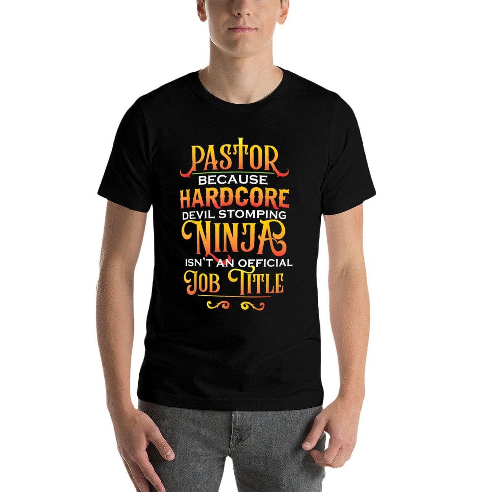Pastor Because Devil Stomping Ninja Isnt Job Title Gifts  Heathered Texture T-Shirt