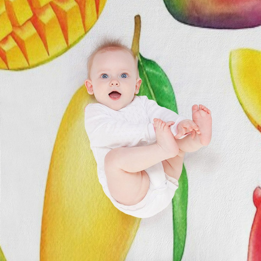 Hand-painted Watercolor Mango Velvety-soft Throw Blanket