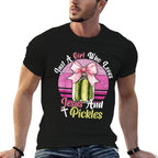 Just A Girl Who Loves Jesus And Pickles. Funny Pickles Jesus  Oversized Silhouette T-Shirt