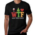 Christmas WTF Wine Trees Family Santa Christmastree Premium Tri-Blend  Trendy Pattern T-Shirt