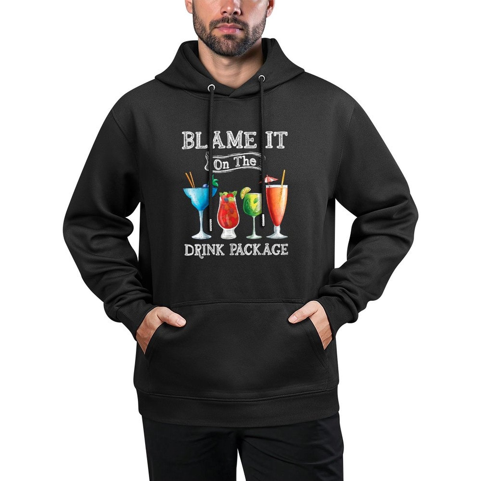 Funny Cruise Ship Wear Vintage Blame It On The Drink Package Layering Staple Hoodie