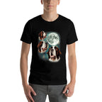 Three St Bernard Moon  3 Rescue Dog Howling Meme Canine Pup Men Women  Versatile T-Shirt