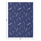 Rowing Club Navy Blue And White Scull Pattern Sustainable Throw Blanket