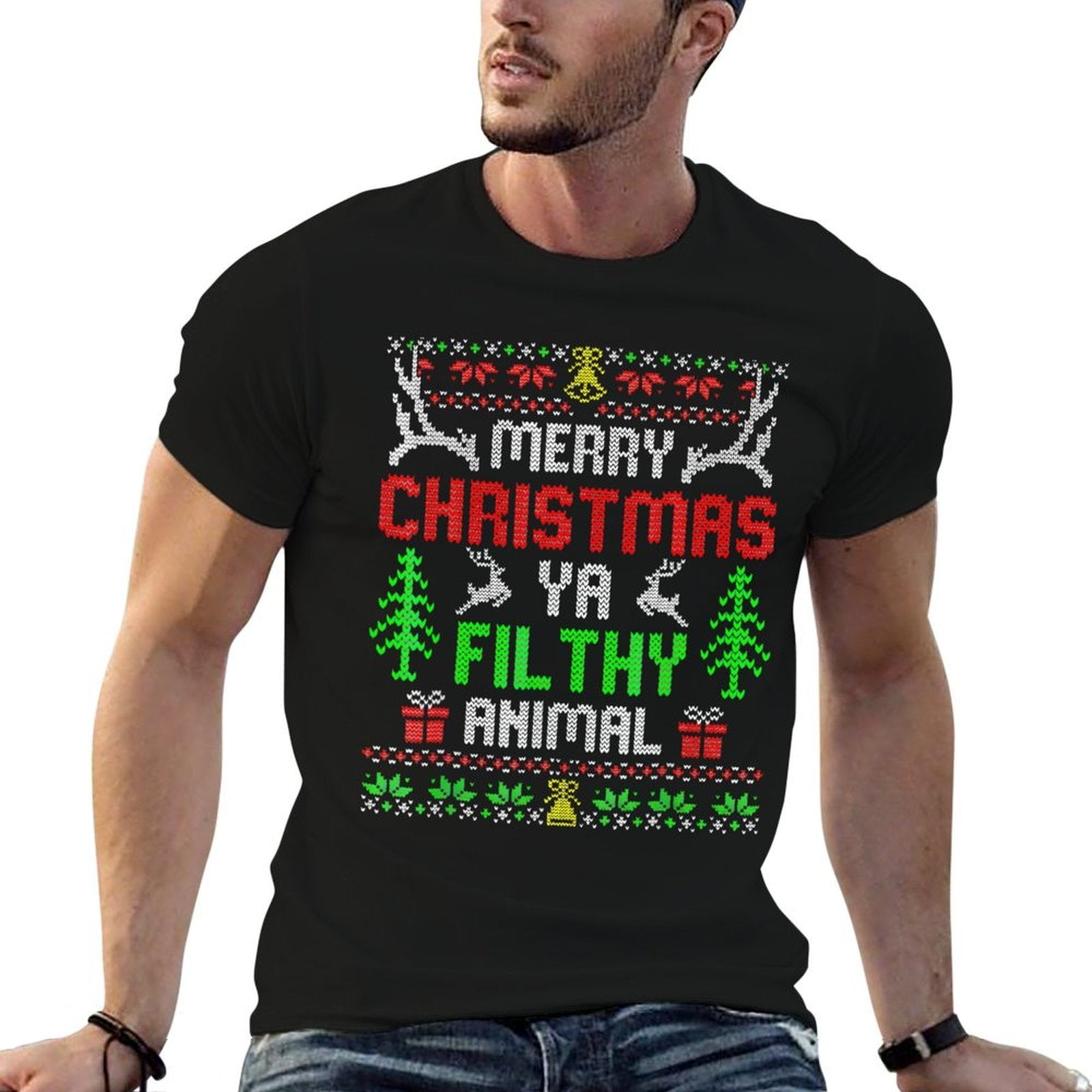 Merry Christmas Animal Filthy Ya Xmas Family Pajama  Vintage-inspired T-Shirt