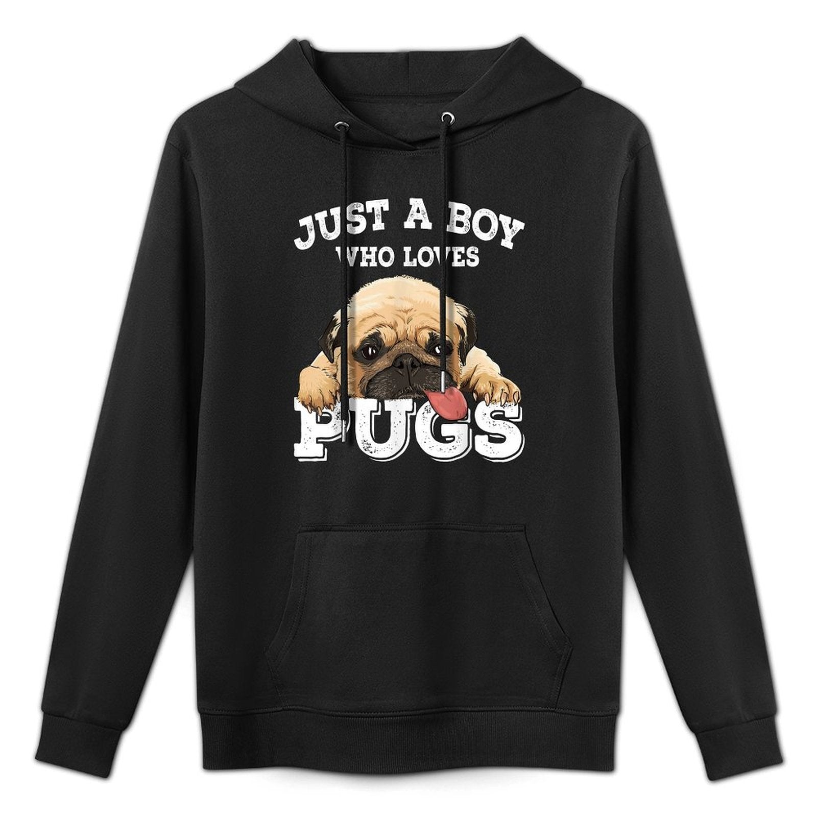 Just A Boy Who Loves Pugs Funny Pug Lover Gift for Boys Unisex Design Hoodie