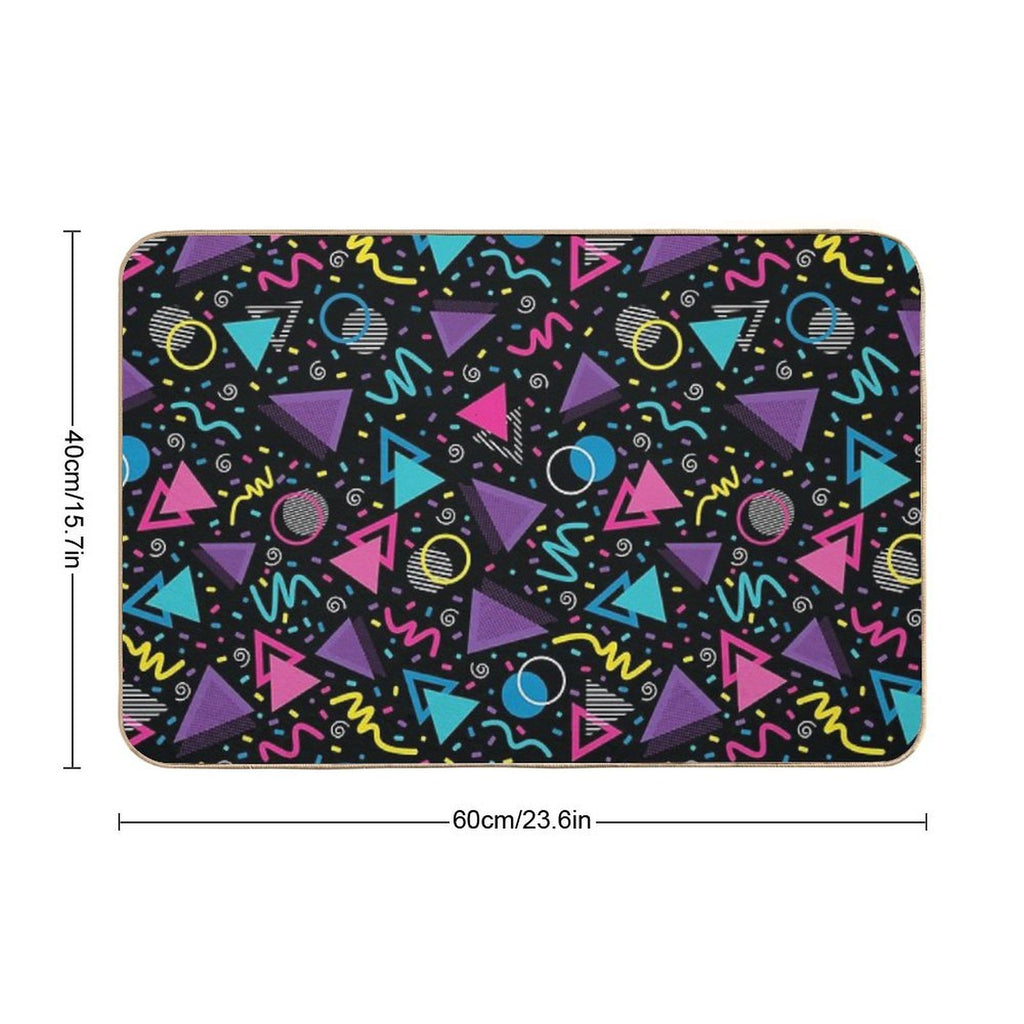 Neon Retro 90S Sprinkle Pattern  Anti-Trip Bath Mat