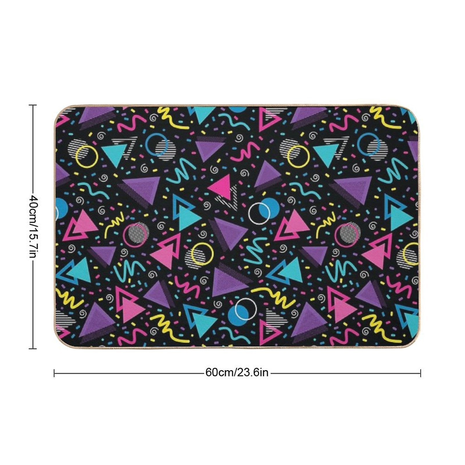 Neon Retro 90S Sprinkle Pattern  Anti-Trip Bath Mat