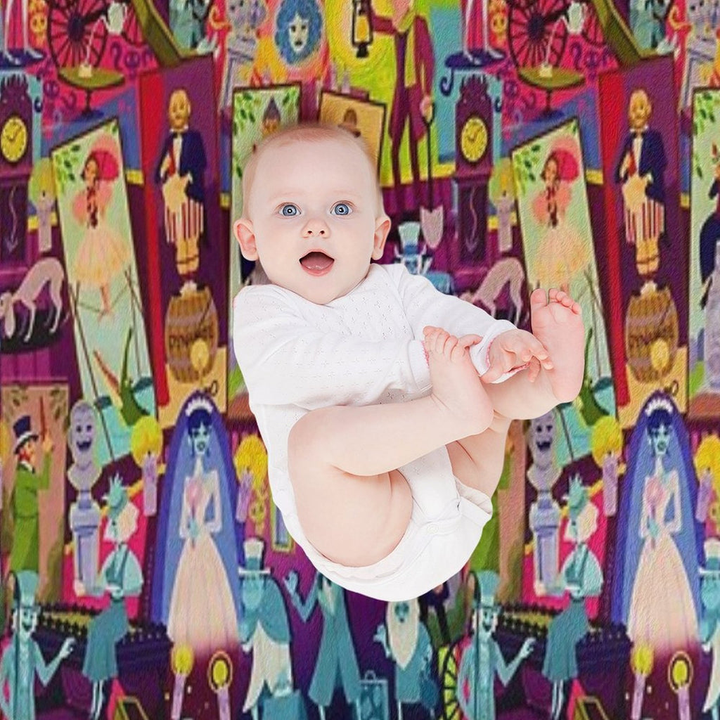 Retro Mansion Collage Multi-functional Throw Blanket