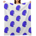 Blueberry As A Macaw (Head View) Shrink-resistant Throw Blanket