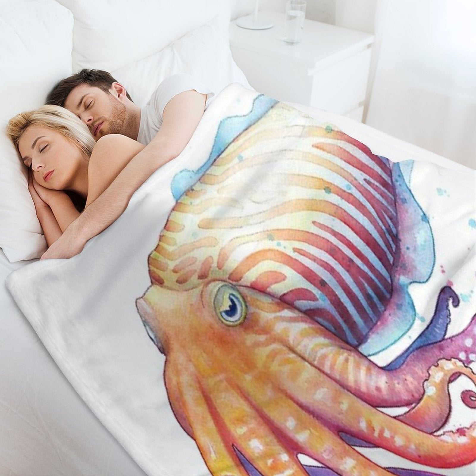 Cuttlefish Plush Throw Blanket