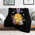 Pumpkin Cats Son  Black  Nikury Eco-conscious Throw Blanket