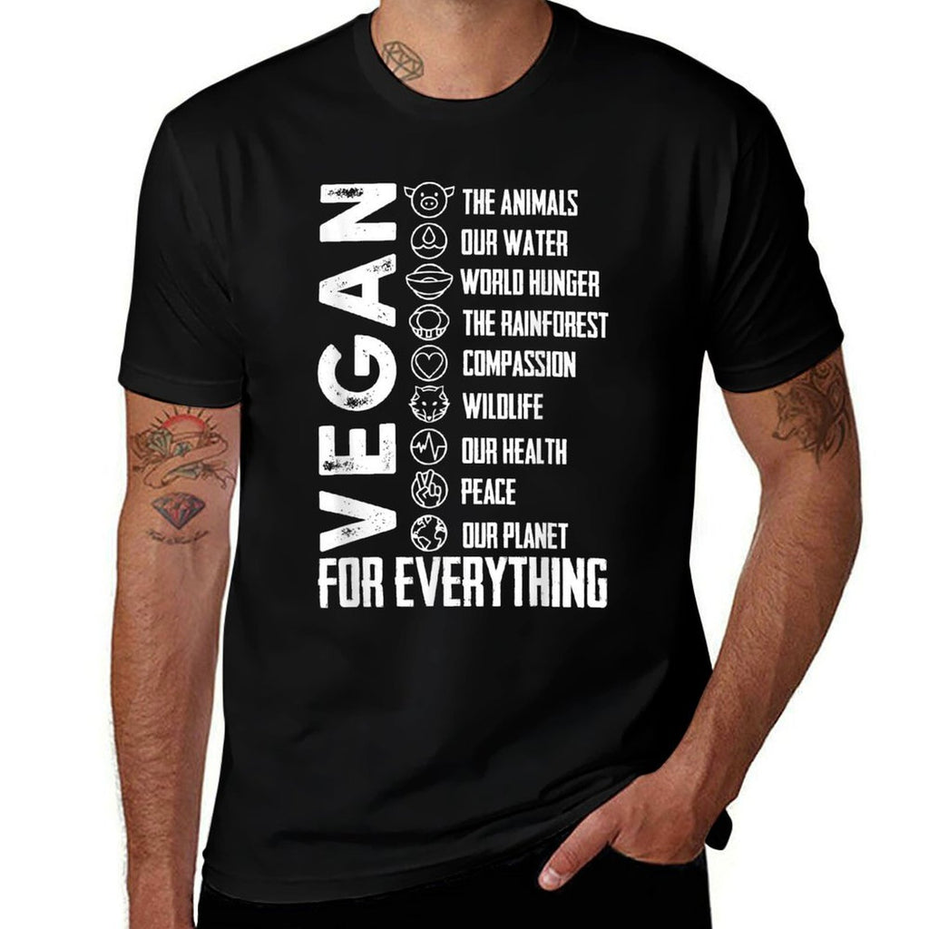 Vegan For Everything T PlanetEarth Day, Save The Bees  Fade-proof Color T-Shirt