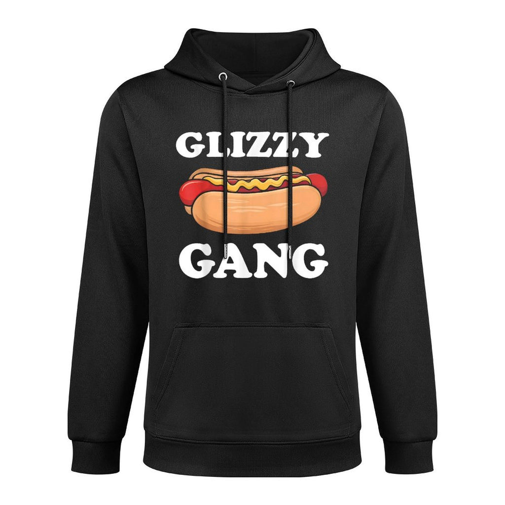 Glizzy Gang Funny Hot Dog Saying Glizzie Gobbler Meme Men Women Adjustable Hood Hoodie