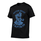 Funny Motor Boat Captain  Summer-ready Fabric T-Shirt